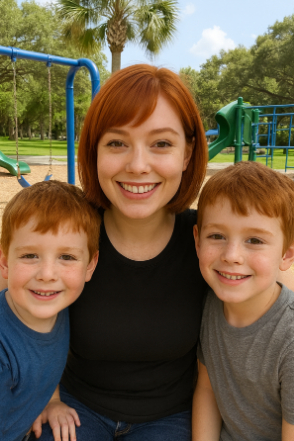 Lily Anna Rose with her two sons.
